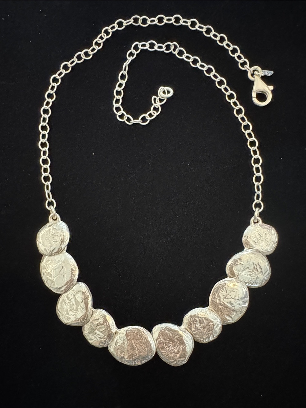 925 Israel Delicate Hammered Disc Necklace